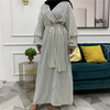 European And American Muslim Fashion Plus Size Women's Pile Sleeves Slim Dress Long Skirt