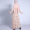 Ramadan New Floral Chiffon Dress Elastic Waist A-line Slim Muslim Female Long Skirt Spot Hair