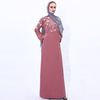 Ramadan New Embroidery Dress Retro A-line Slim Front Zipper Muslim Robe Female Abaya
