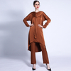 Turkish Solid Color Hat And Tie Pakistani Two-piece Blouse + Pants Muslim Summer Women's Clothing in Stock