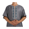 2022 Cotton Linen Wholesale New Arabic Men's Robe Stand Collar Muslim Islamic Thobe