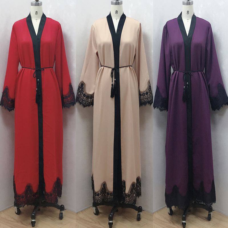  Muslim Burka Kaftan Morocco Thobe Bat Sleeve Caftan Abaya Modest Dubai Turkish Kimono Islamic Clothing Arab 2022 Jalabiya Prayer Women Maxi Dress Open Abaya