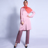 Autumn Color Matching Suit Collar Pakistan Two-piece Jacket + Pants Muslim Women's Suit in Stock