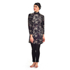 Muslim Swimsuit Three-piece Printed Swimsuit Large Size Slim Elastic Tight Long Sleeve Hat Modest Beachwear