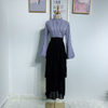 Pleated New Muslim Lady Latest Design Color Fashion Sheath Dress Skirt