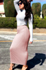 Knited Color Fashion New Muslim Lady Latest Design Sheath Dress Skirt