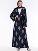 Cross-border Hot Style Women's Gold Thread Positioning Heavy Industry Embroidery Cardigan Dubai Robe