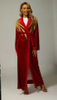 Middle Eastern Fashion Abaya Splicing Pearl Cardigan Muslim Long-sleeved Gold Velvet Embroidery Kimono