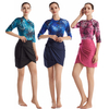  Swimwear 3 Pieces Sportswear Muslim Islamic Clothing Sportswear Modest Fabric 2021 Women Full Cover Fashion Swimwear Swimsuit Burkini