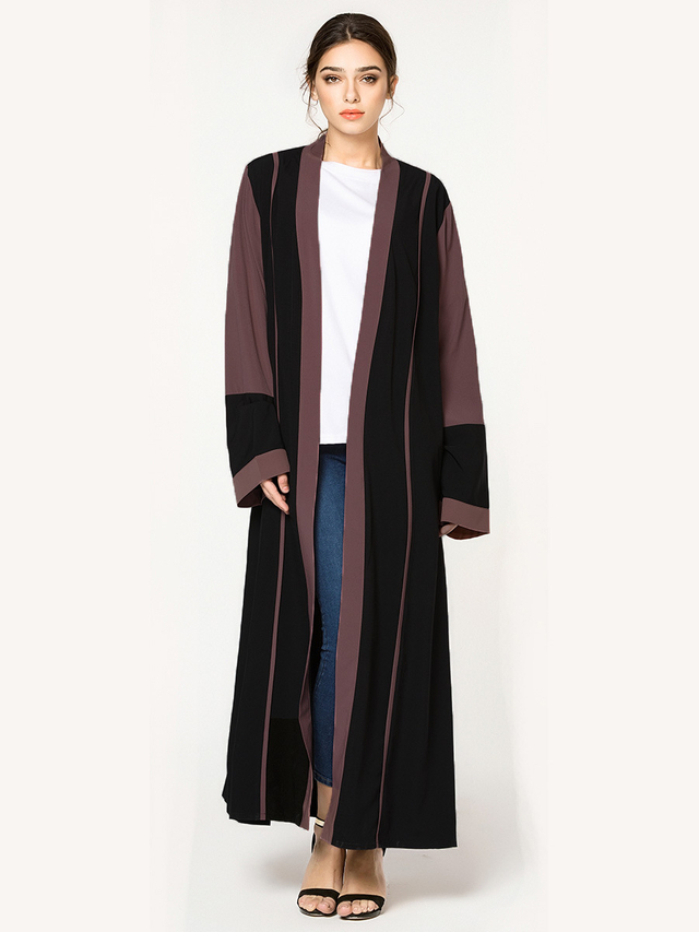 Amazon AliExpress Hot Sale Plus Size Women's Fashion Stitching Mulism Abaya Cardigan