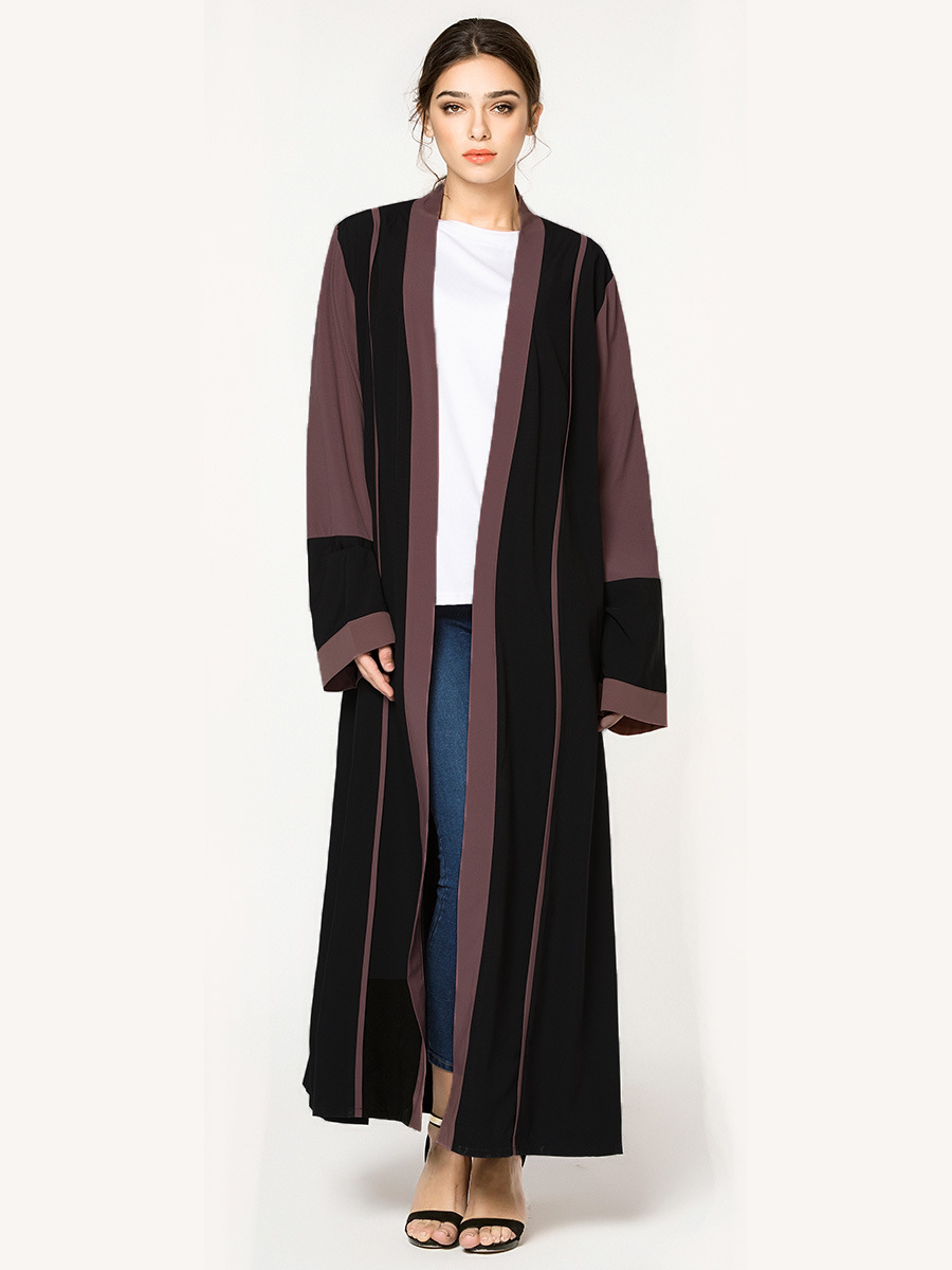 Amazon AliExpress Hot Sale Plus Size Women's Fashion Stitching Mulism Abaya Cardigan