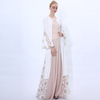 INS Ramadan fashion trumpet sleeve lace-up fairy dress with mesh stitching and outer wear cardigan women's white summer