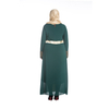 New Fashion Robe Chiffon Satin Hui Muslim Stitching Long-sleeved Dress Full Lining Plus Size Women