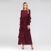 Amazon AliExpress Hot Selling New Fashion Elegant Round Neck Cake Skirt Long Dress