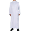 Islamic Arabic Men's Robe Polyester Muslim Middle East Men's Qatar Stand Collar Thobe