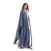 European And American Muslim Trend Lace Stitching Beaded Loose Lace Long-sleeved Cardigan Robe Women