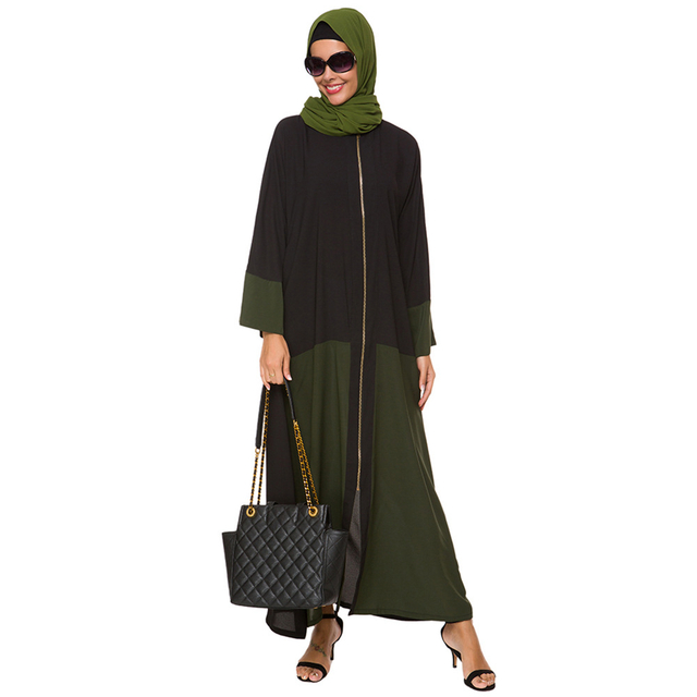 Cross-border Source of Middle Eastern Muslim Muslim Women's Dresses Plus Size Long-sleeved Women's Chiffon