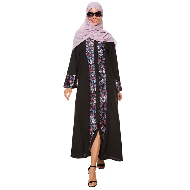 2022 Fashion Muslim Arab Middle Eastern Robe Cardigan Printed Ladies EBay Ethnic Robe Abaya