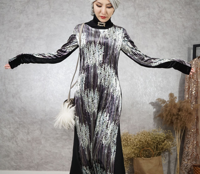 Winter Arabic Plus Size Modest Fashion Loose Casual Islamic Robe Muslim Maxi Dresses Abaya