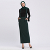 Amazon Modest Muslim Lady New Design Fashion Sheath Dress Middle East Ins Long Button Skirt