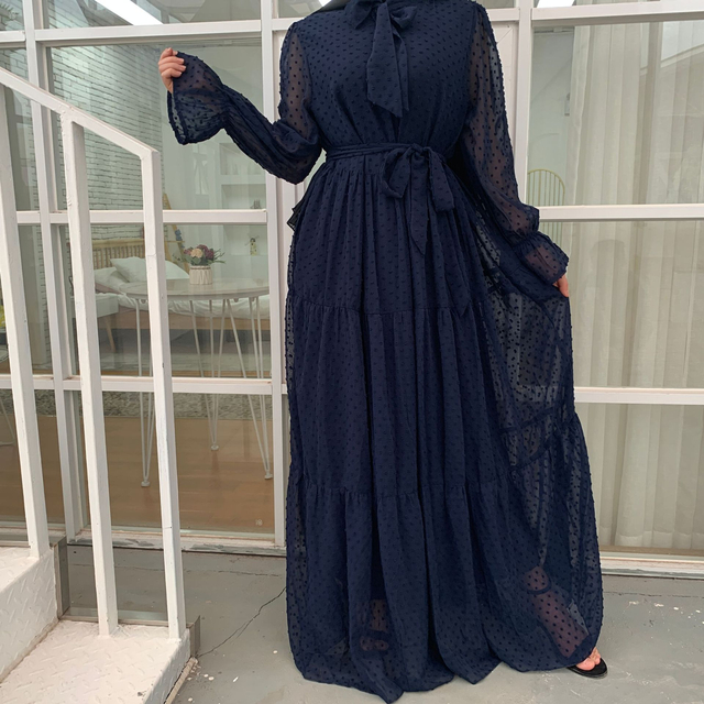 AliExpress Amazon Foreign Trade Women's Stitching Long-sleeved Middle Eastern Fashion Dress