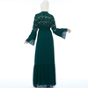 Islamic Sequin Tassel Chiffon Outer Flared Sleeve Female Muslim Long Skirt Open Kimono
