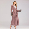 EBay Hot Sale Middle Eastern Muslim Long-sleeved Embroidered Beaded Robe Women Arab Long Cardigan