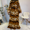 Cross-border Source Fashion Printing Elegant Loose Muslim Robe Bat Sleeve Plus Size Women's Dress