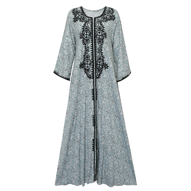  Borka Muslim Dress Print Modest Open Islamic Clothing Muslimah Dubai Clothing Dubai Women Kimono Abaya
