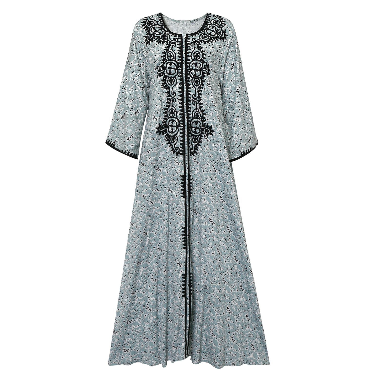  Borka Muslim Dress Print Modest Open Islamic Clothing Muslimah Dubai Clothing Dubai Women Kimono Abaya