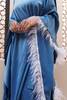 Cross-border Fashion Stitching Feather Elegant Loose Plus Size Muslim Robe Bat Sleeve Women's Dress