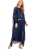 Cross-border Exclusively for Women's Muslim Robe Hot Drilling Chiffon Bat Sleeve Hoodie Dress