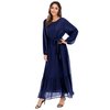 AliExpress Amazon 2020 Cross-border Foreign Trade Women's Stitching Long-sleeved Middle Eastern Fashion Dress