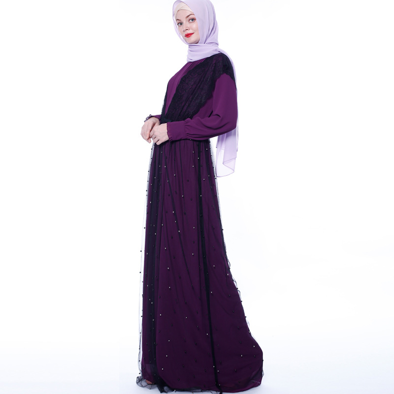 NEW Muslim beaded lace strap skirt female summer ins fashion sleeveless dress Abaya
