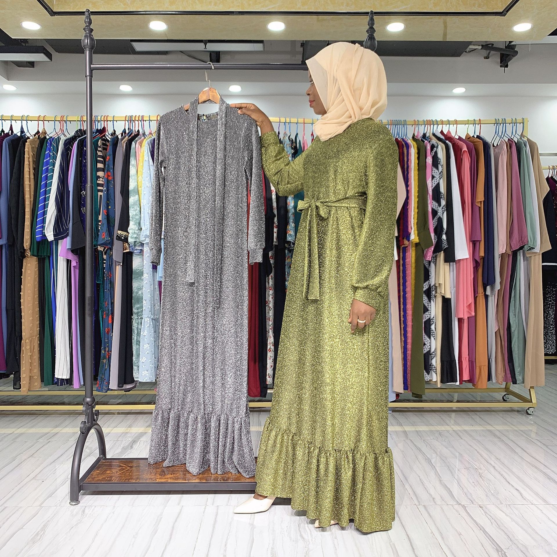 Modest Fashion Luxury Arabic Islam Maxi Dresses Elegant Fancy Muslim Abaya