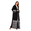 European And American Fashion Muslim Robe Nida Nida Mesh Sequin Stitching Loose Lace Long-sleeved Cardigan