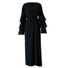 European And American Fashion Beaded Multi-layer Flared Sleeves with Solid Color Cardigan Robe