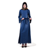 2022 Muslim Summer New Loose Butterfly Long-sleeved Embroidered Denim Dress Muslim Robe