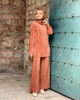  Modest 2pieces Two Piece Women Burka Top Suit Printing Kurti 2022 Dubai Islamic Clothing Pants Prayer Maxi Thobe Muslim Blouse Set