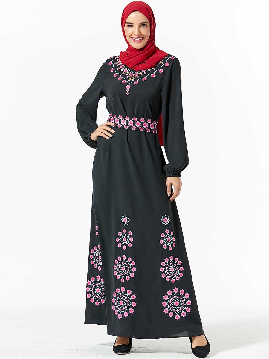  Kebaya Maleisie Vetement Femme Robe Femme Musulman Vêtements Embroidery Dubai Turkish Prayer Clothes Modest Islamic Clothing Borka Women Maxi Dress Abaya