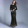 2022 Fashion Two-color Sequined Long Sleeve Long Simple And Elegant Slim Middle East Dress