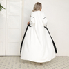 2022 Muslim New Southeast Asian Simple And Elegant Black And White Stitching Long-sleeved Muslim Conservative Jacket Abaya