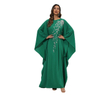 2022 Muslim New Spring Green Elegant Loose Embroidered Bat Sleeve Round Neck Long Robe