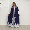 2022 Muslim New Fashion Muslim Pure Color Middle East Southeast Asia Applique Arabian Loose Casual Large Size Robe