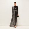 2022 Muslim Black Fashion Middle East Southeast Asia High Stretch Crystal Linen Muslim Sequined Dress