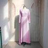 2022 Muslim Slim Elegant Arab Solid Color Thickening High Elasticity Linen Front Short Back Long Dress