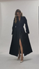 2022 Arab Middle East Black Long-sleeved Polka-dot Double-layer Fabric Elegant And Simple Robe