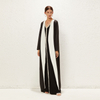 2022 Spring And Autumn Foreign Trade Muslim Long Black And White Stitched Air Cotton Middle East Coat