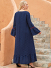 Cotton Women Fashion Turkish Musulmane Modest Dubai Fabric Burqa Borka Hijabi Burka Femme Vetements Kaftan Islamic Clothing Muslim Dresses Turkish Maxi Dress Abaya