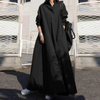 2022 Muslim Women's Autumn Solid Color Retro Ethnic Style Loose Long-sleeved Big Swing Dress
